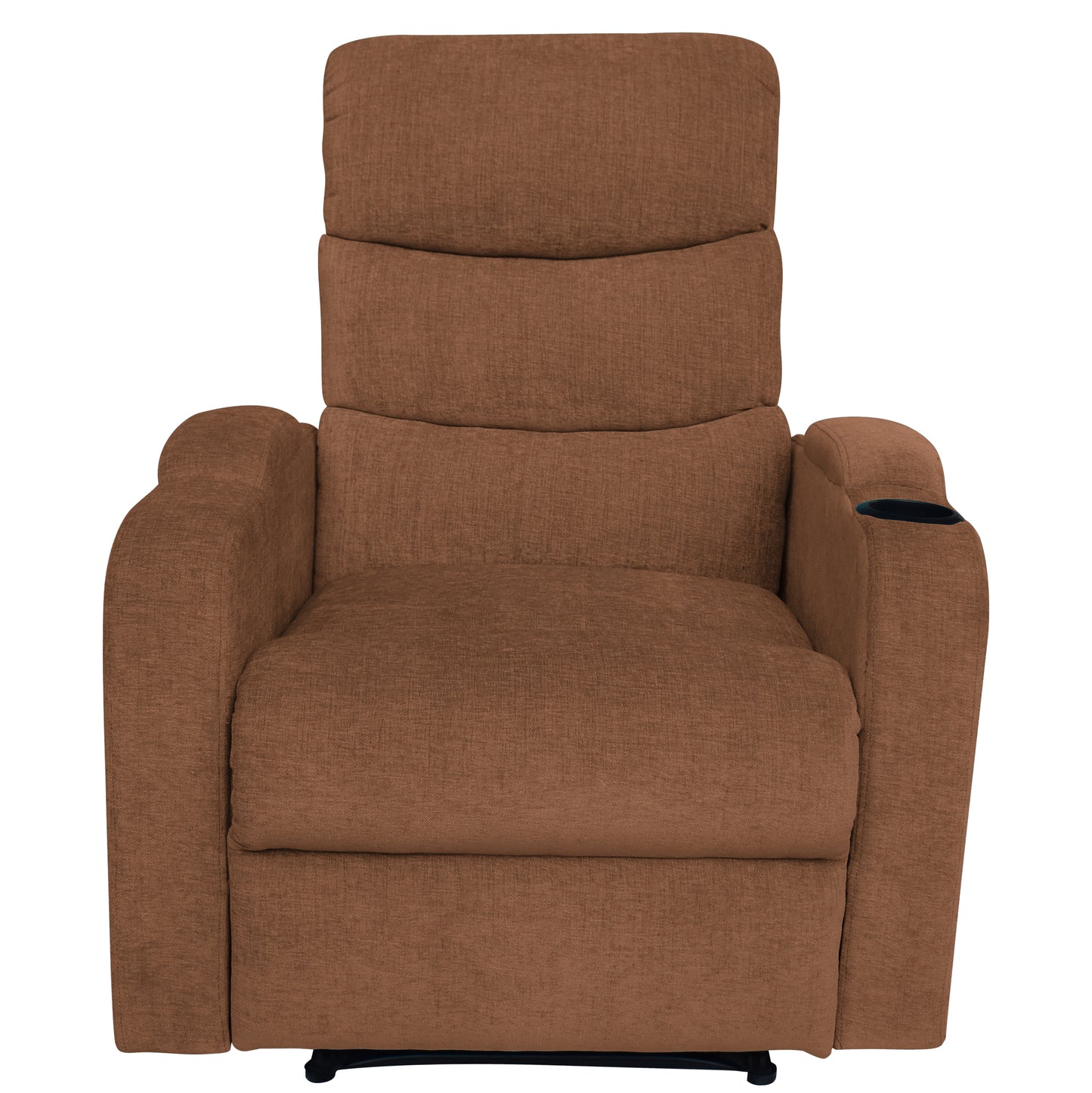 Louis Fabric 1 Seater Recliner With Pullout Lever - Brown