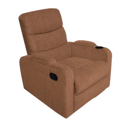 Louis Fabric 1 Seater Recliner With Pullout Lever - Brown