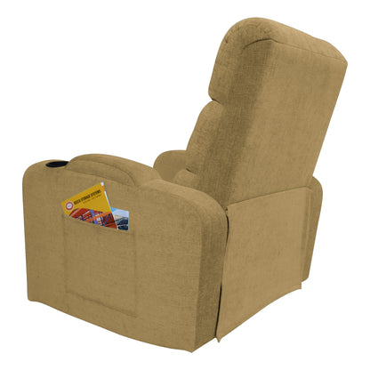 Louis Fabric 1 Seater Recliner With Pullout Lever - Mehandi