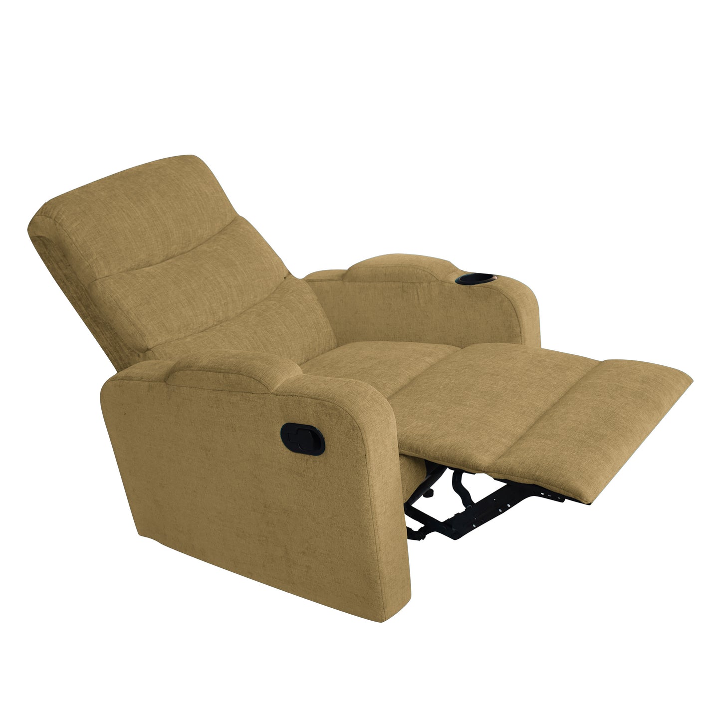 Louis Fabric 1 Seater Recliner With Pullout Lever - Mehandi