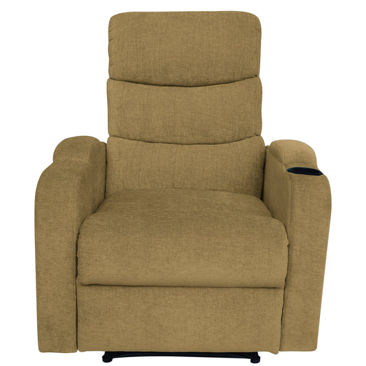 Louis Fabric 1 Seater Recliner With Pullout Lever - Mehandi