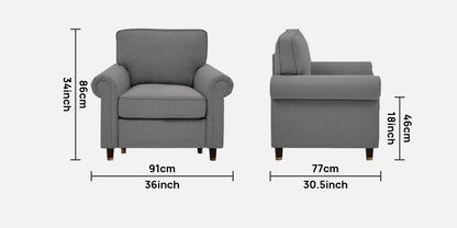 Sarra Cushion Back Sofa- Grey