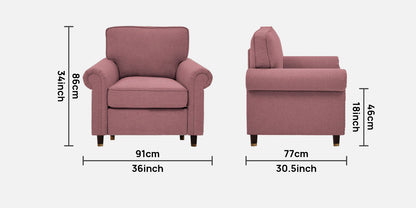 Sarra Cushion Back Sofa- Dark Pink