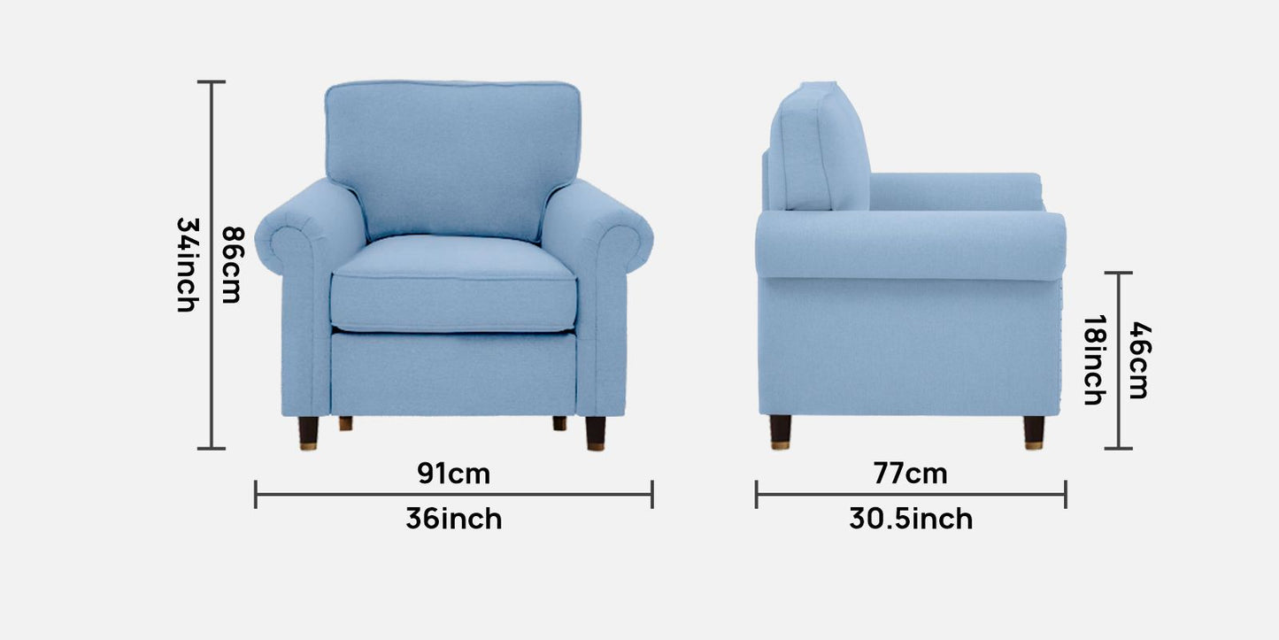 Sarra Cushion Back Sofa- Light Blue