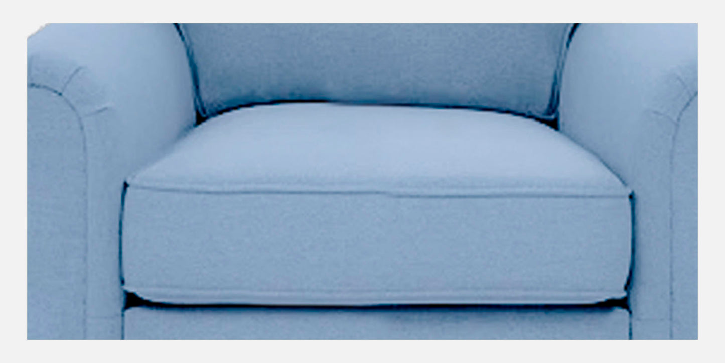 Sarra Cushion Back Sofa- Light Blue