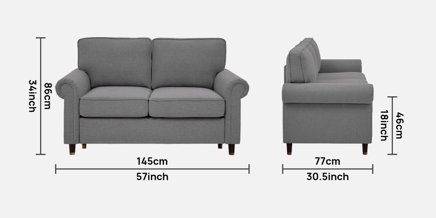 Sarra Cushion Back Sofa- Grey