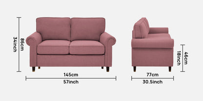 Sarra Cushion Back Sofa- Dark Pink