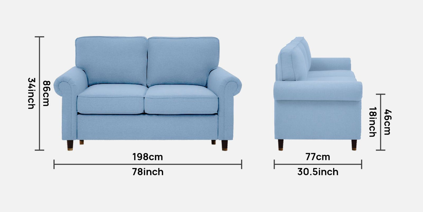 Sarra Cushion Back Sofa- Light Blue