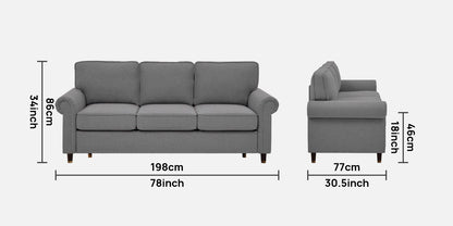 Sarra Cushion Back Sofa- Grey