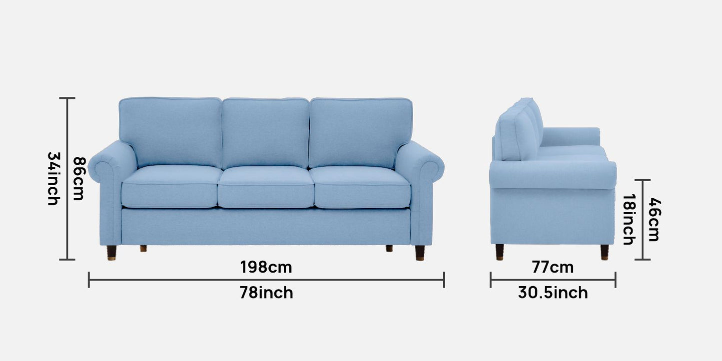 Sarra Cushion Back Sofa- Light Blue