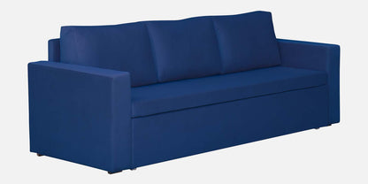 Magnet Fabric 3 Seater Sofa Bed With Loose Cushions and Storage - Navy Blue