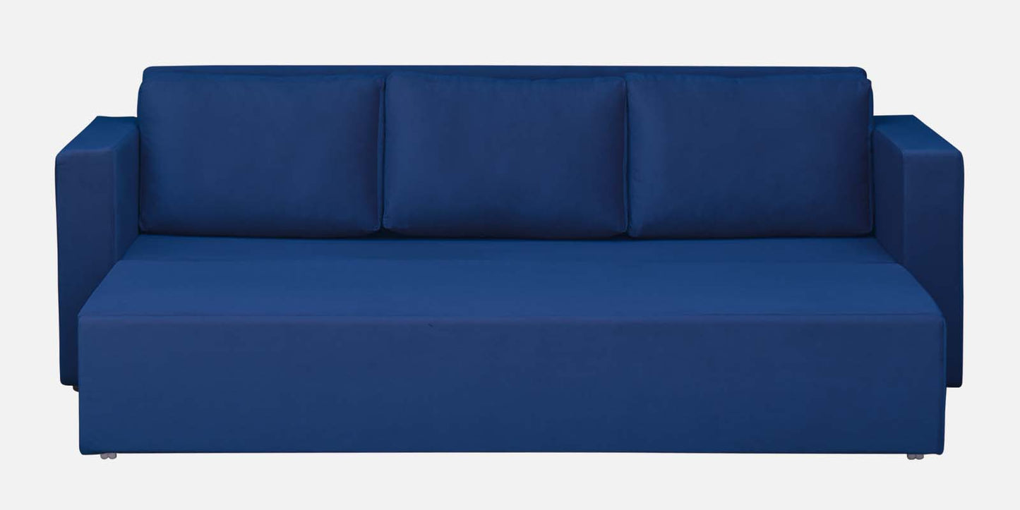 Magnet Fabric 3 Seater Sofa Bed With Loose Cushions and Storage - Navy Blue