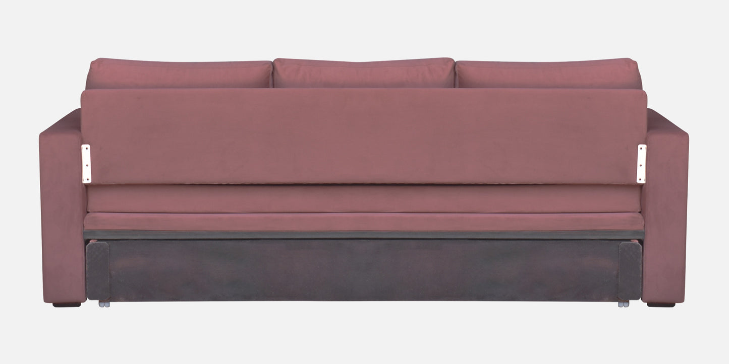 Magnet Fabric 3 Seater Sofa Bed With Loose Cushions and Storage - Dark Pink