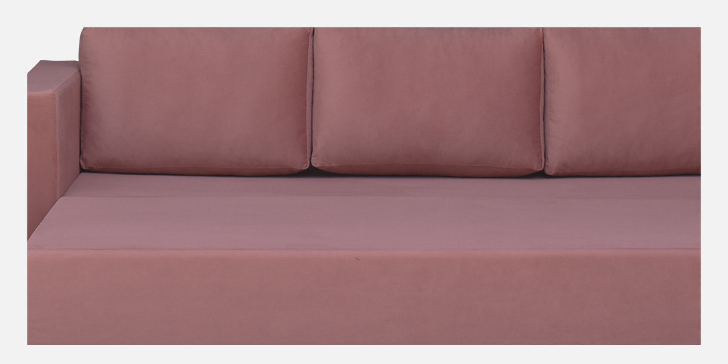 Magnet Fabric 3 Seater Sofa Bed With Loose Cushions and Storage - Dark Pink