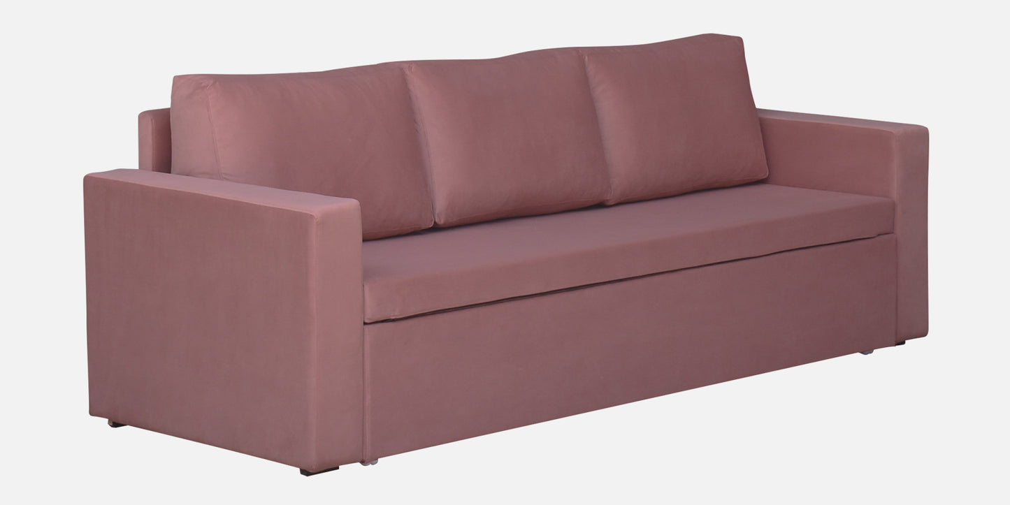 Magnet Fabric 3 Seater Sofa Bed With Loose Cushions and Storage - Dark Pink