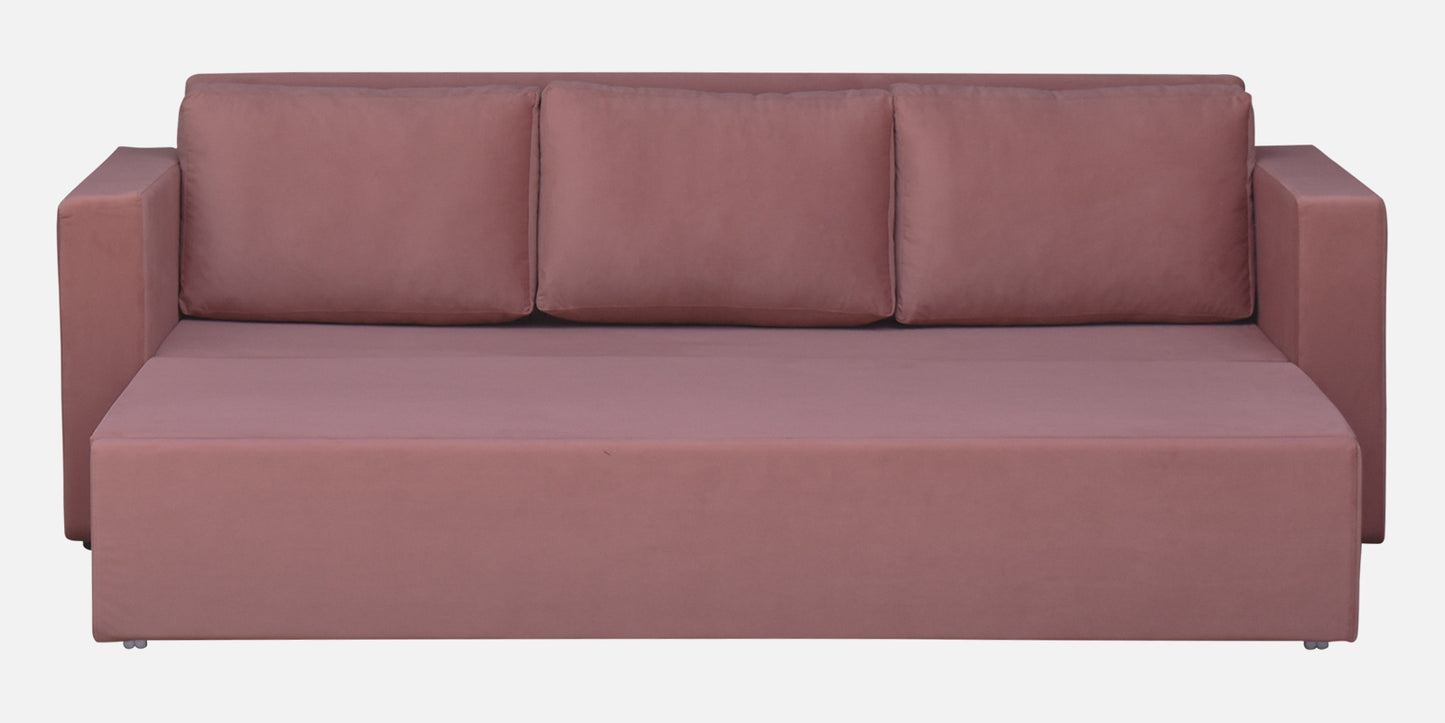 Magnet Fabric 3 Seater Sofa Bed With Loose Cushions and Storage - Dark Pink