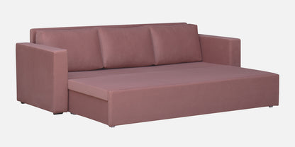 Magnet Fabric 3 Seater Sofa Bed With Loose Cushions and Storage - Dark Pink