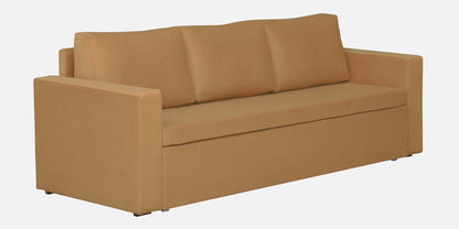 Magnet Fabric 3 Seater Sofa Bed With Loose Cushions and Storage - Mustard