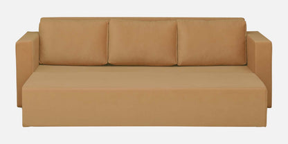 Magnet Fabric 3 Seater Sofa Bed With Loose Cushions and Storage - Mustard