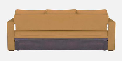 Magnet Fabric 3 Seater Sofa Bed With Loose Cushions and Storage - Mustard