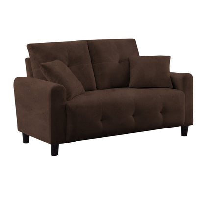 Saige Cushion Sofa- Brown