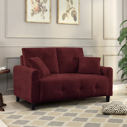 Saige Cushion Sofa- Maroon