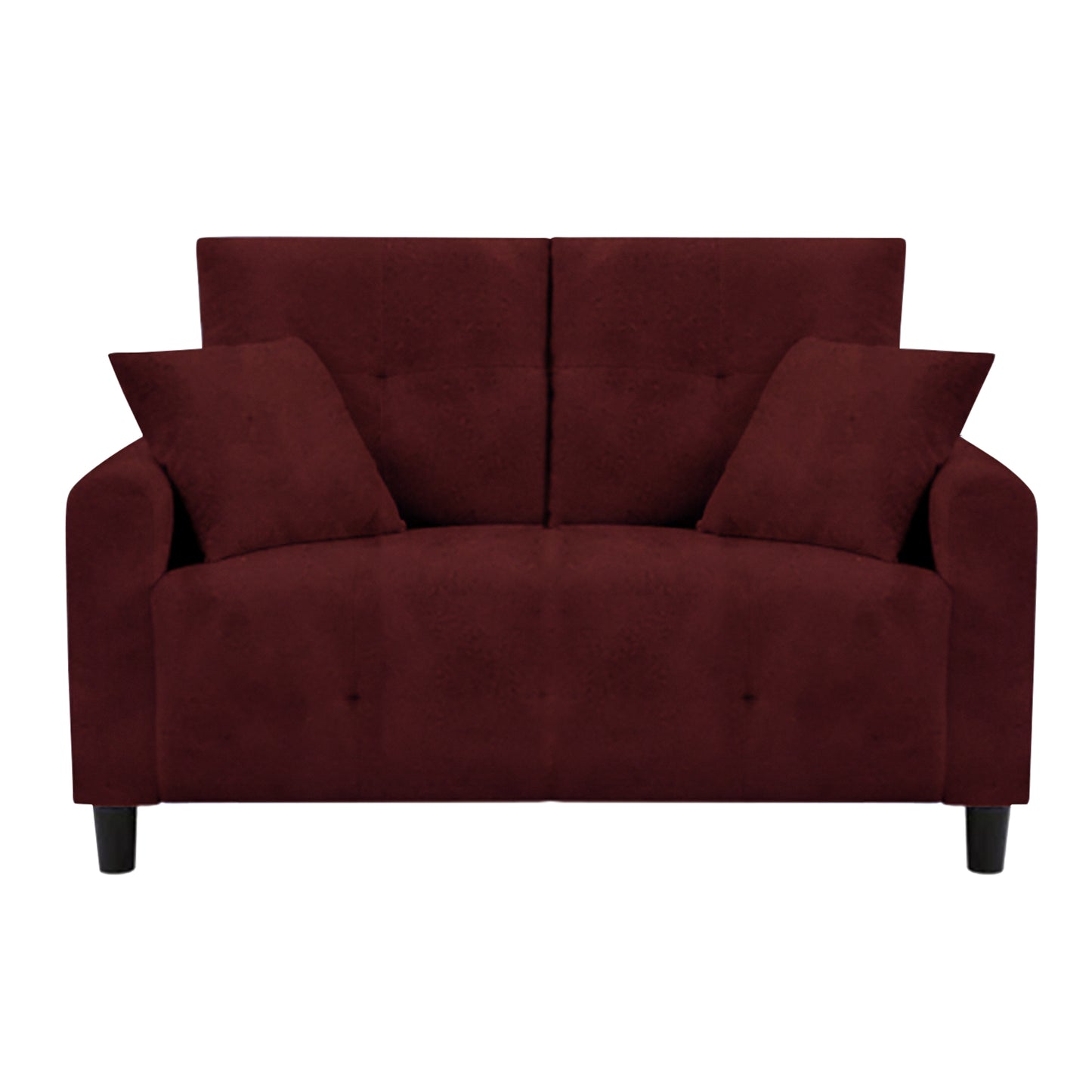 Saige Cushion Sofa- Maroon