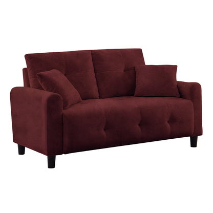 Saige Cushion Sofa- Maroon