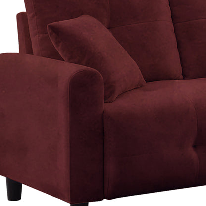 Saige Cushion Sofa- Maroon