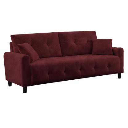 Saige Cushion Sofa- Maroon