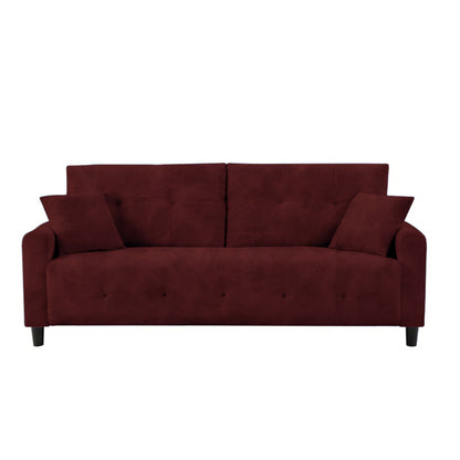 Saige Cushion Sofa- Maroon