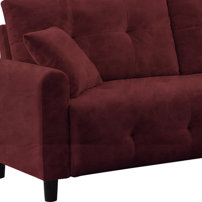 Saige Cushion Sofa- Maroon