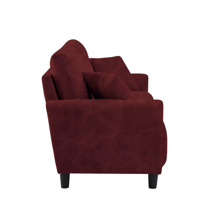 Saige Cushion Sofa- Maroon