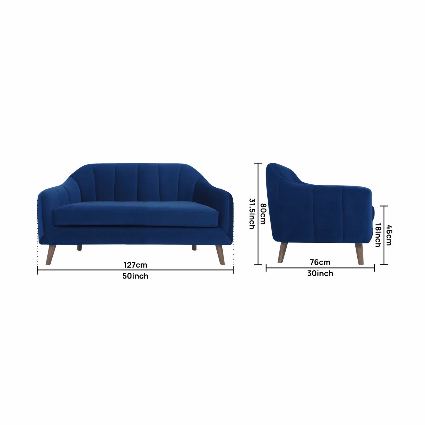 Corbyn Fabric Sofa - Blue