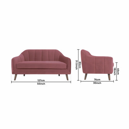 Corbyn Fabric Sofa - Dark Pink