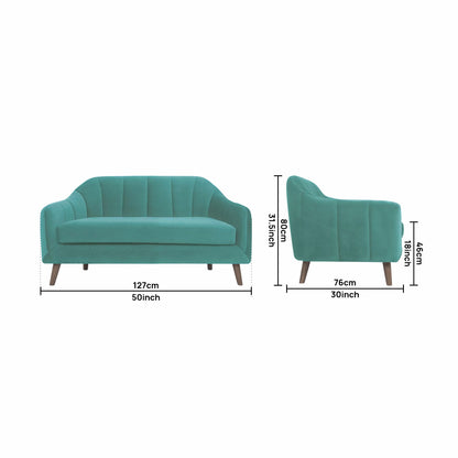 Corbyn Fabric Sofa - Sea Green