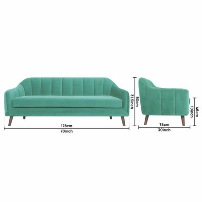 Corbyn Fabric Sofa - Sea Green