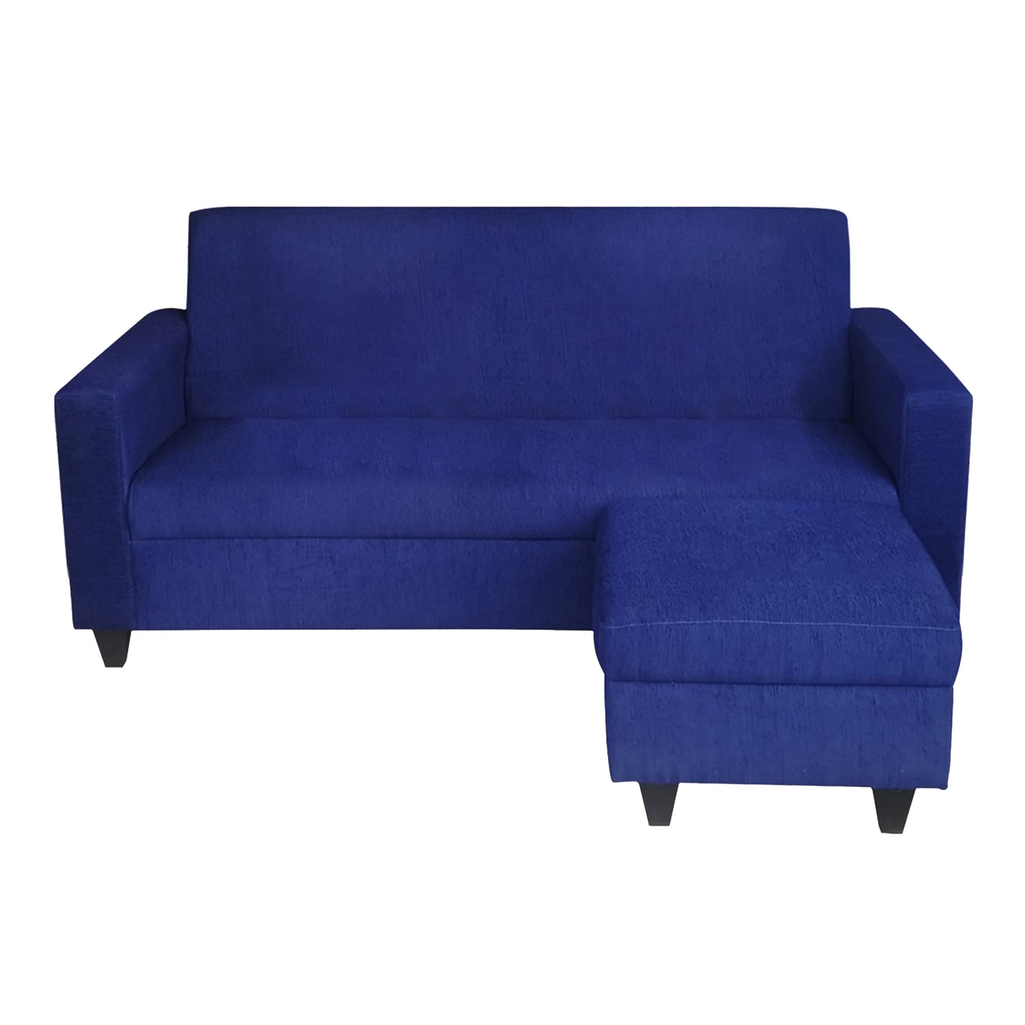 Cornelia Fabric 4 Seater (3 Seater + Ottoman) Sofa - Blue