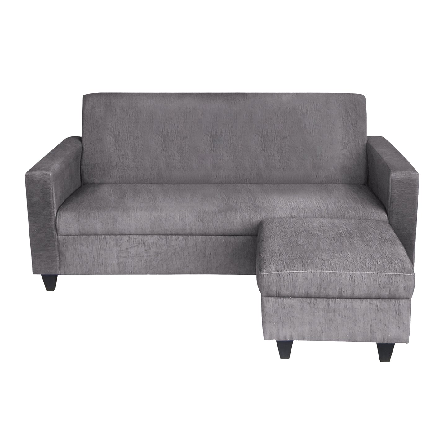 Cornelia Fabric 4 Seater (3 Seater + Ottoman) Sofa - Grey