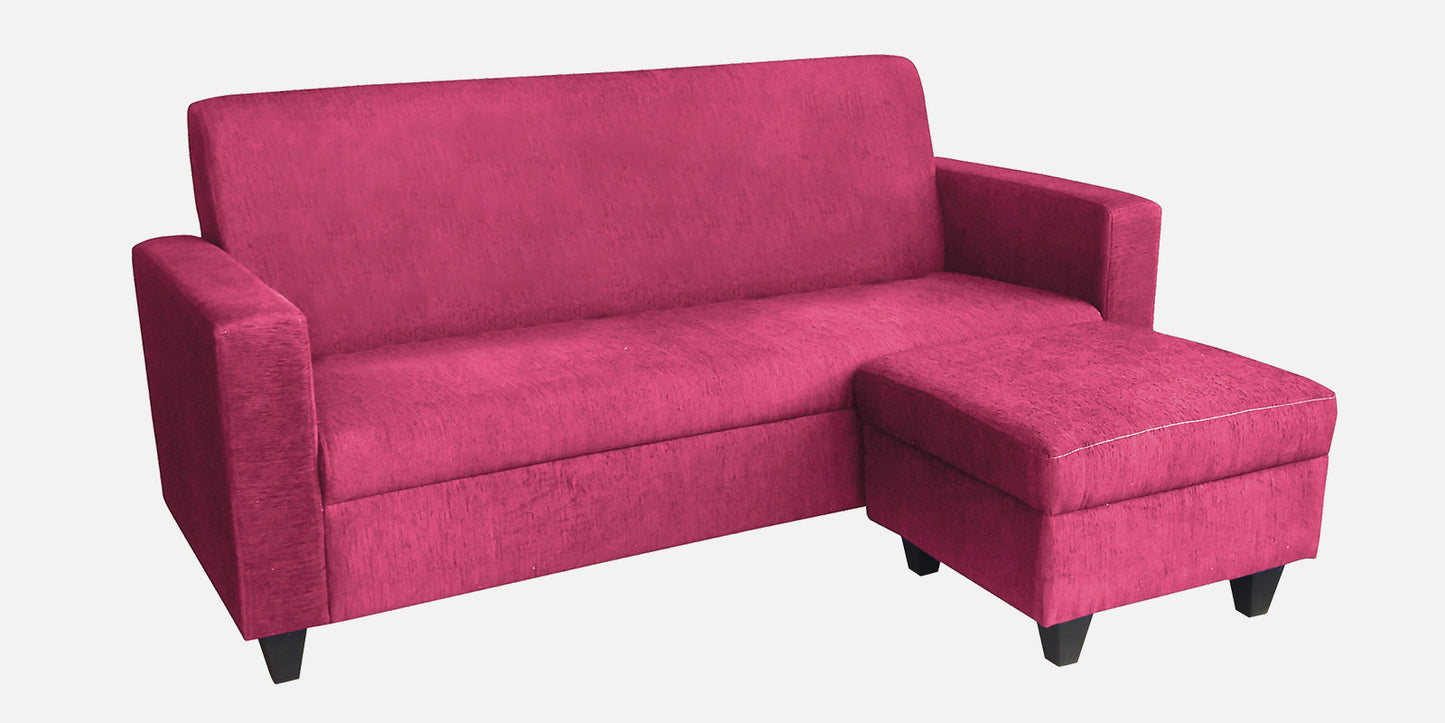 Cornelia Fabric 4 Seater (3 Seater + Ottoman) Sofa - Maroon