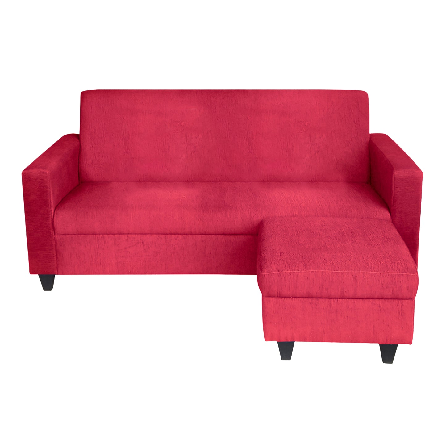 Cornelia Fabric 4 Seater (3 Seater + Ottoman) Sofa - Red