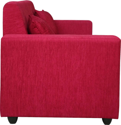 Cornelia Fabric 4 Seater (3 Seater + Ottoman) Sofa - Red