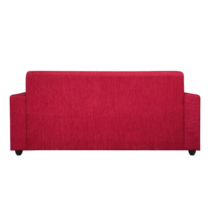 Cornelia Fabric 4 Seater (3 Seater + Ottoman) Sofa - Red