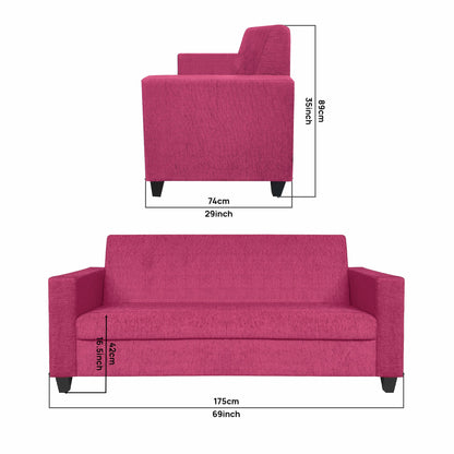 Cornelia Fabric Sofa - Maroon