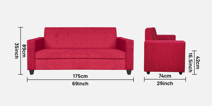 Cornelia Fabric Sofa - Red