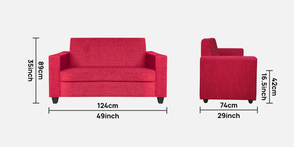 Cornelia Fabric Sofa - Red