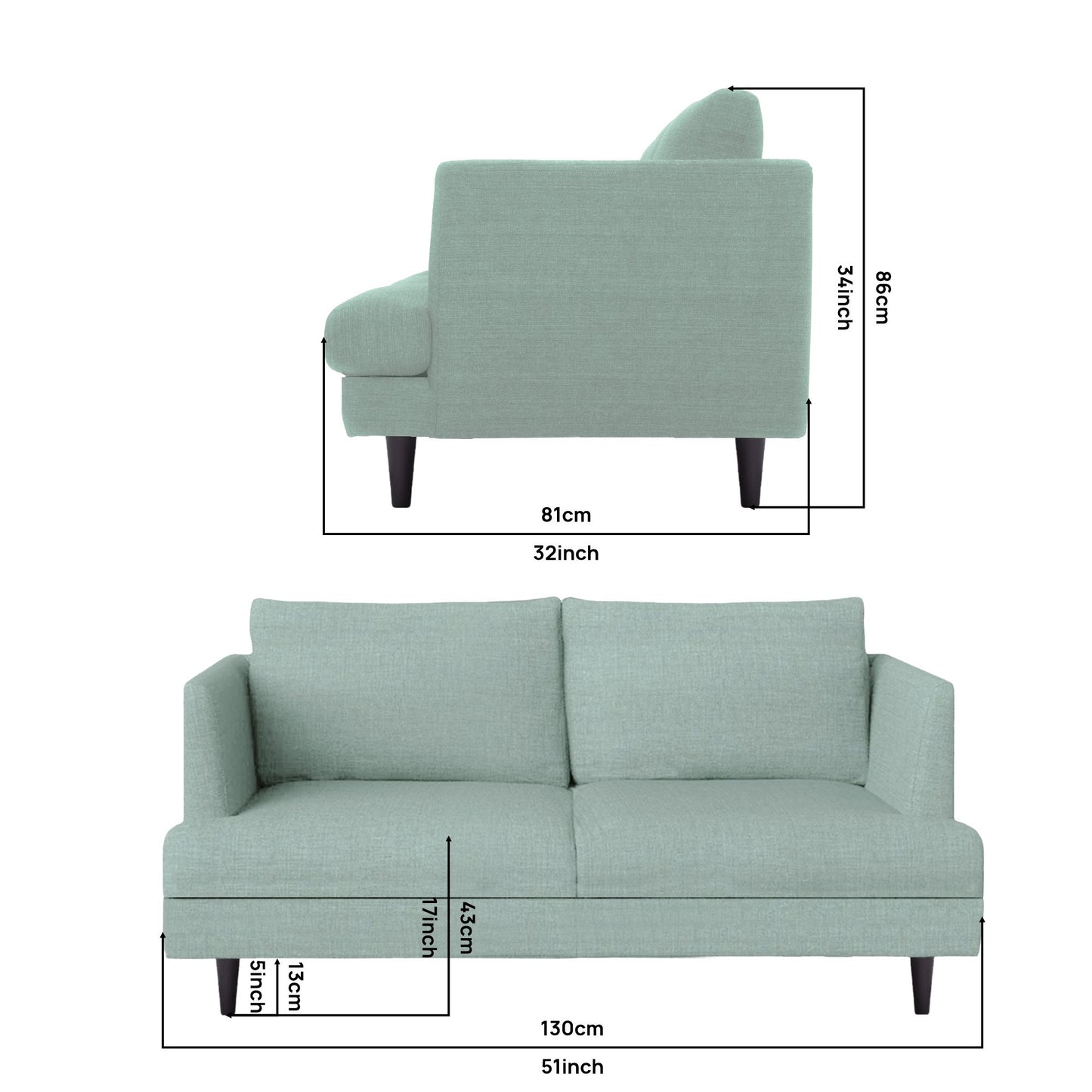 Titus Sofa - Teal   Green