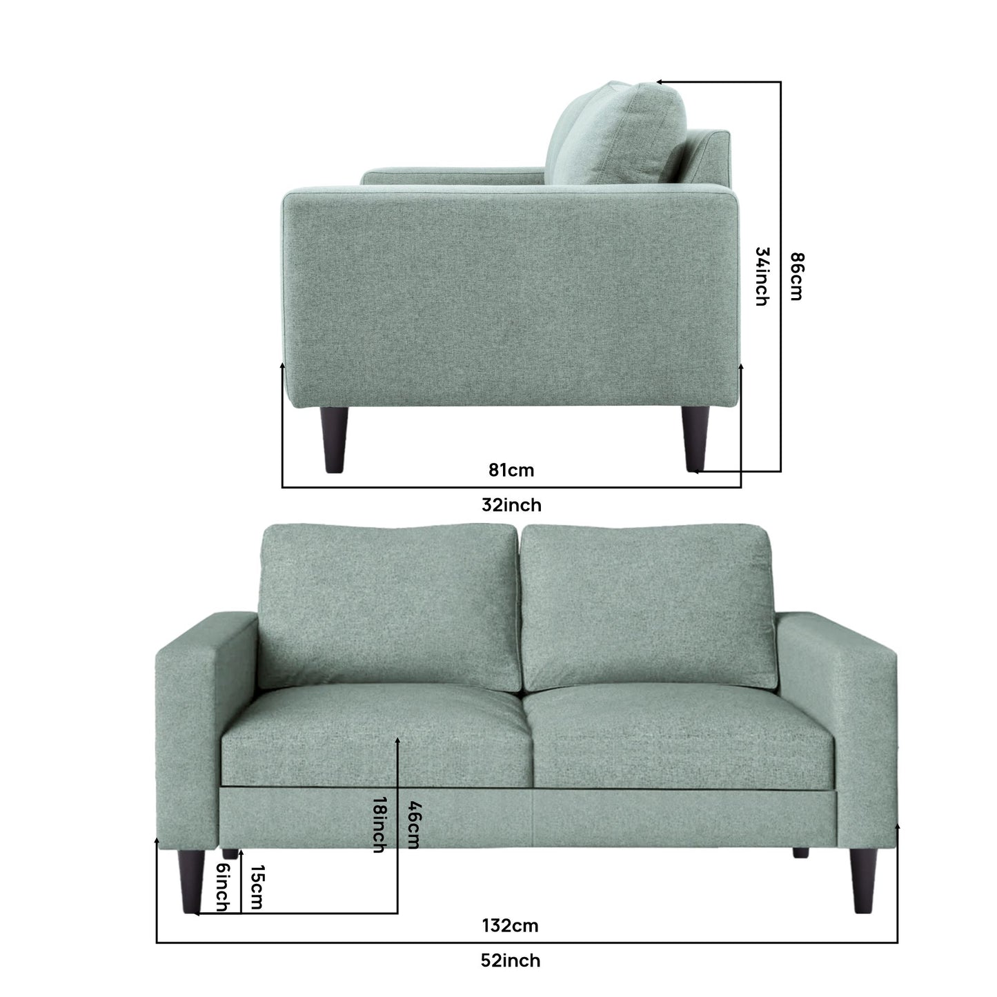 Arlen Sofa - Teal   Green