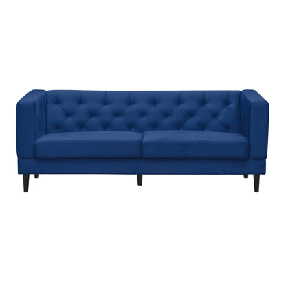 Willford Tufted Back Fabric Sofa - Blue