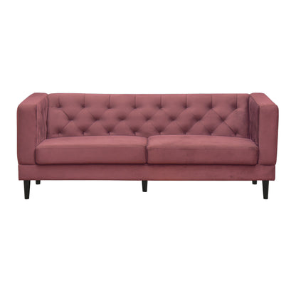 Willford Tufted Back Fabric Sofa - Dark Pink